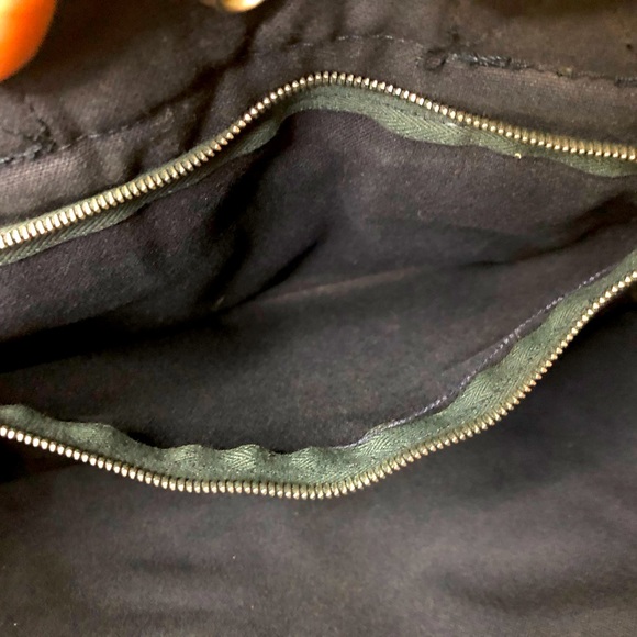 Authentic HERMES Navy Blue & Orange Stripe Cotton Canvas Fourre Tout Tote PM Bag - Picture 7 of 10